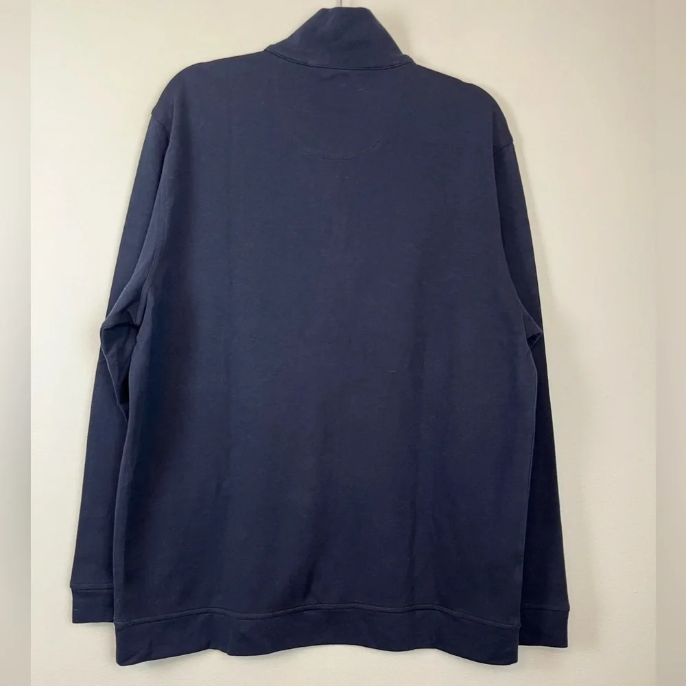 NWT Jared Lang 1/4 Zip Knit Pullover Sweater Navy Blue Size XL